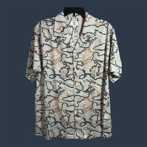 Mode of One Men's Relaxed-Fit Printed Button-Down Camp Shirt Iced Mint size M